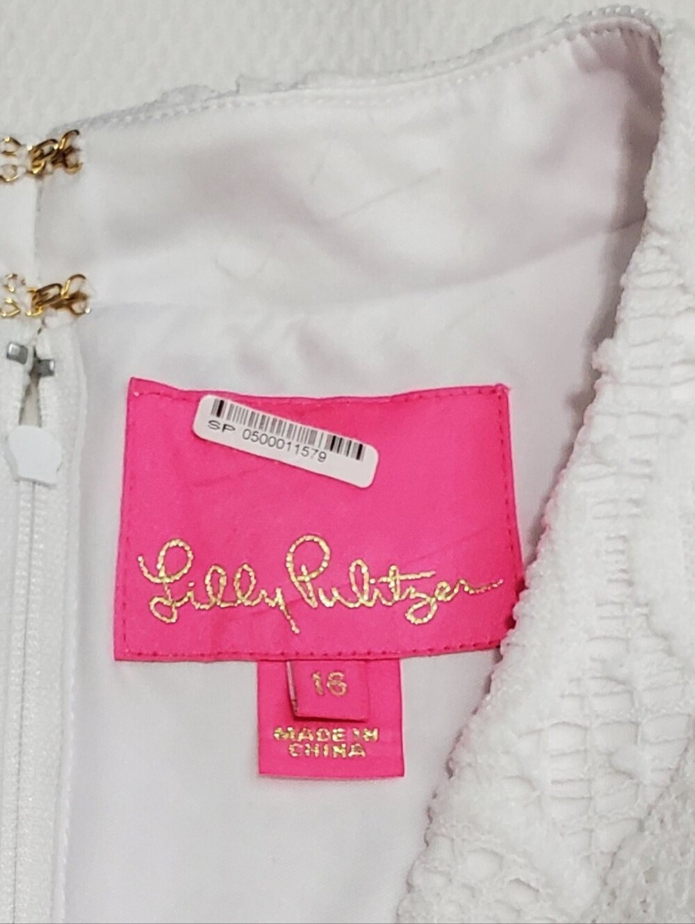 Lilly Pulitzer Zelle Dress Resort White Zanzibar Lace Size 16 - Picture 6 of 9